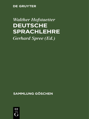cover image of Deutsche Sprachlehre